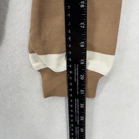 Lands End Rugby Shirt Womens Medium Brown White Stripe Long Sleeve Polo Top NWT - Picture 9 of 12